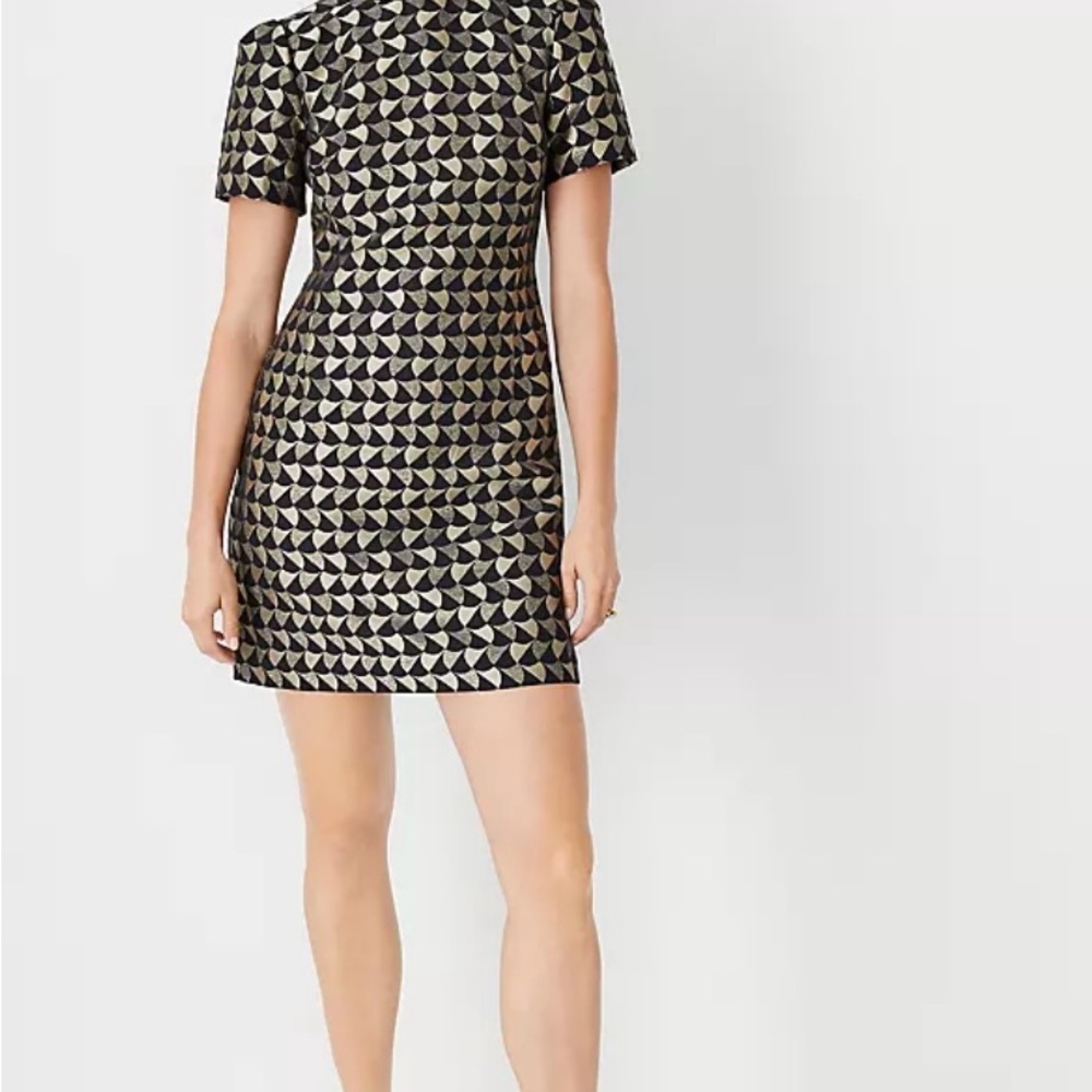 Ann Taylor Black and Gold Dress